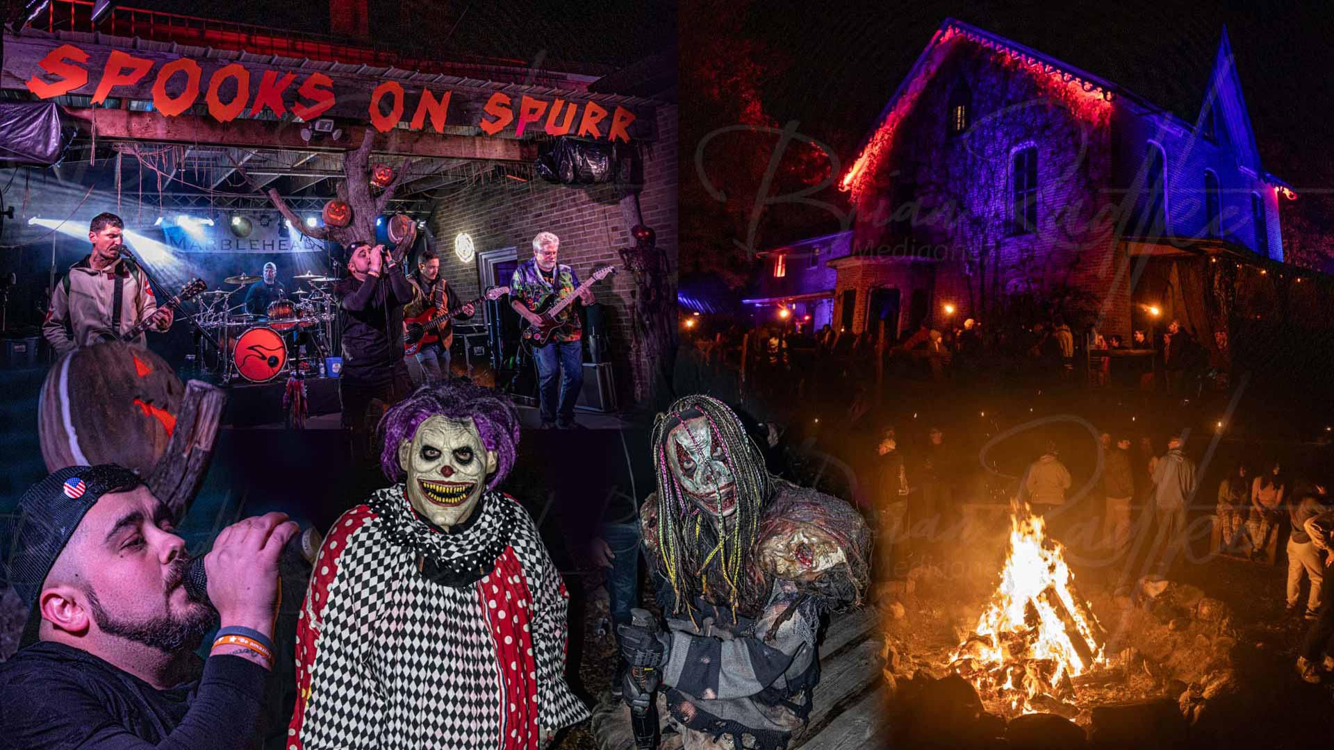 Spooks on Spurr Haunted House in New London Wisconsin with the Marblehead Band